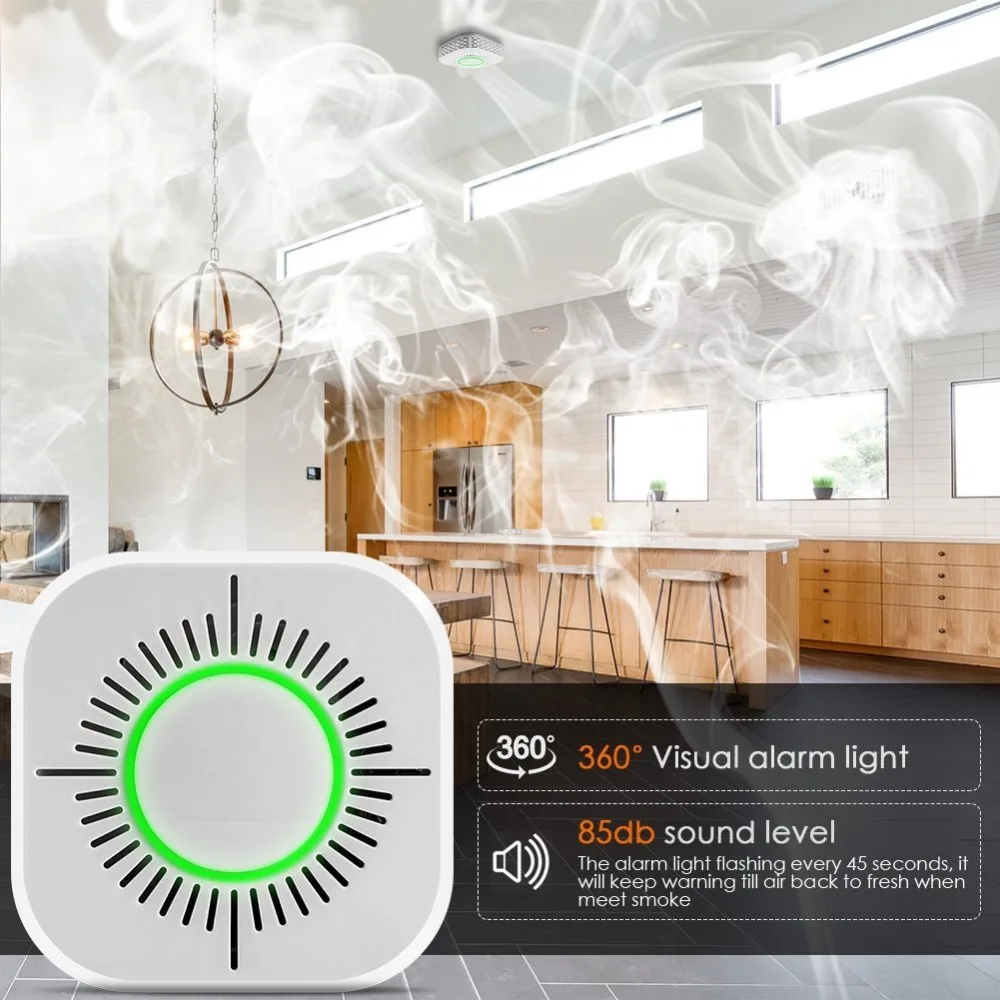 Wireless Smoke Detector For Smart Home Automation Fire Alarm Protection Smart Sensor For Use With Sonoff RF Bridge