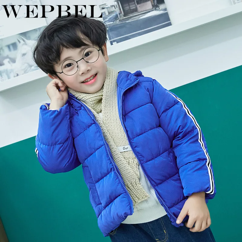 WEPBEL/детское зимнее пальто толстые теплые мягкие пышные хлопковые куртки с капюшоном водонепроницаемая пуховая куртка для мальчиков и девочек