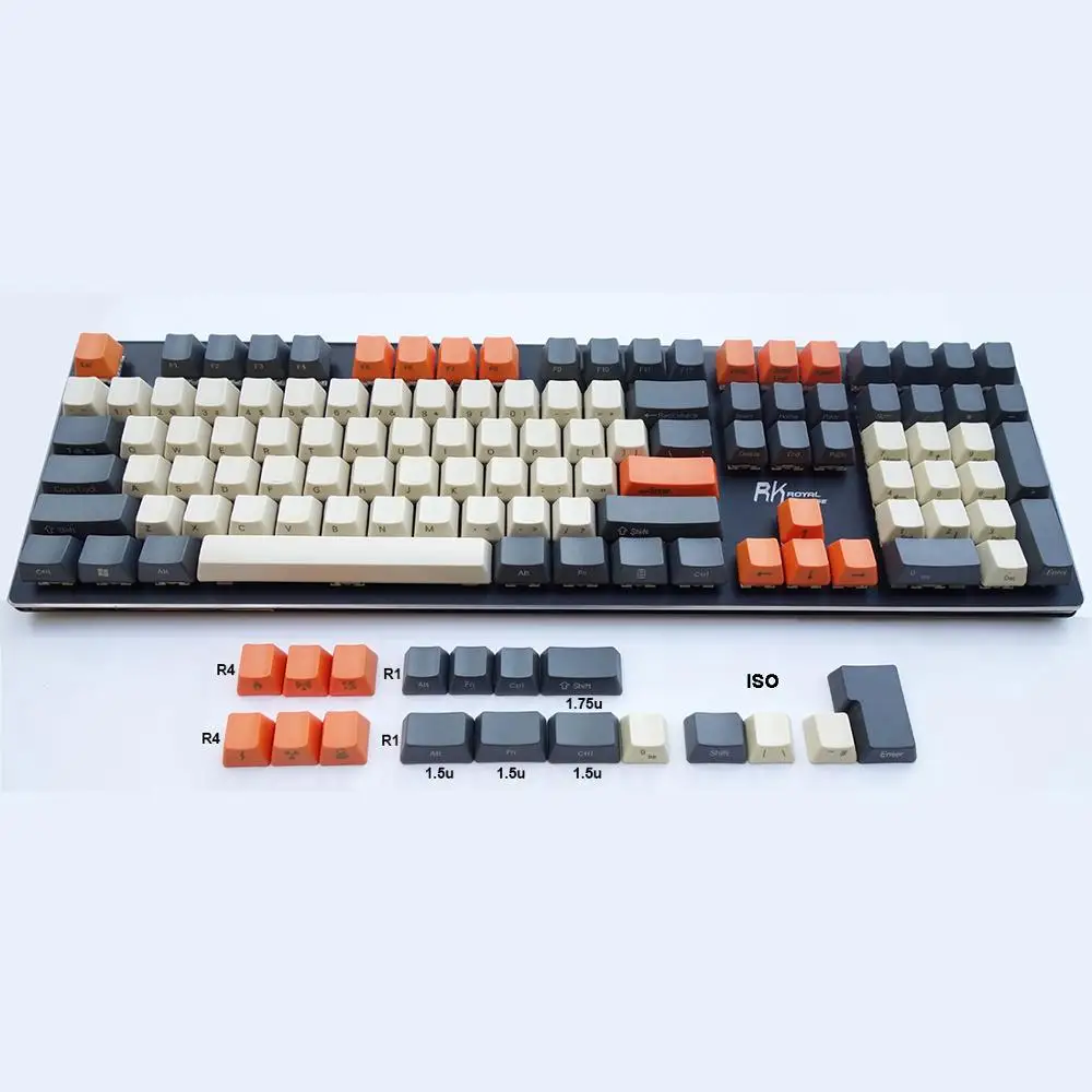 NPKC Винтажный стиль OEM толстые клавишные колпачки PBT ANSI ISO темный серый бежевый