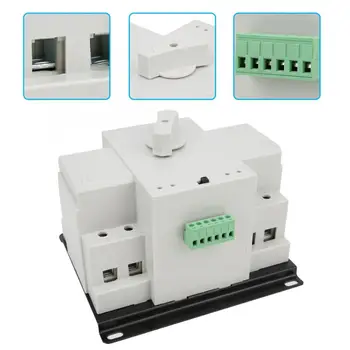 

Plastic 2P ATS Power Automatic Transfer Switch 20A 3KA Grade ATS Dual Power Transfer Din Rail AC 220V