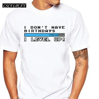 

New fashion men's customized t-shirt creative level up design funny tee shirts short sleeve O-neck cool tops