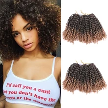 CLong Short Afro Kinky Curly Twist Braid Hair  Marlybob Crochet Braids Synthetic Hair Extensions For Black Women 8inch
