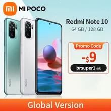 In Stock Global Version Xiaomi Redmi Note 10 4GB 64GB / 128GB AMOLED DotDisplay Mobile Phone Snapdragon 678 33W Fast Charging