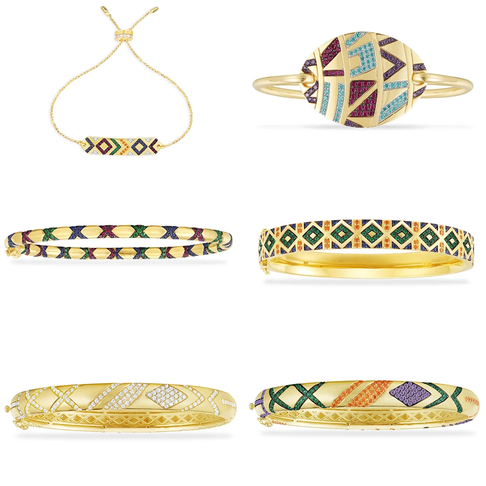 Новая мода Серебряный кулон 1: 1, желтое Серебряно-многоцветный Племенной браслет с крестом женские роскошные Монако, ювелирные изделия, подарок