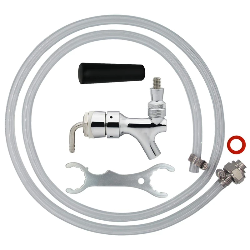 

Beer Faucet Beer Line Clamp Includes Draft Beer Faucet, ID 3/16 inch OD 7/16 inch Beer Line 5 Feet Long (with Beer Line Connecto