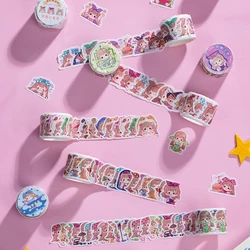 Rouleau de ruban adhésif Washi Kawaii, 100 pièces/rouleau, ruban de masquage décoratif, papeterie japonaise pour journal intime, Scrapbooking, mignon Washitape 