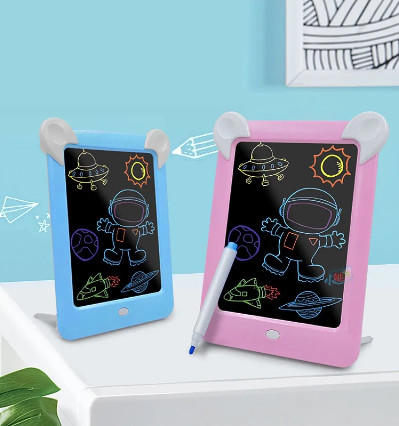 

Волшебная 3d-панель со светодиодным экраном, планшет для рисования, мультяшные рисунки, светящиеся граффити, картина, копия, раннее обучение, игрушки, подарки