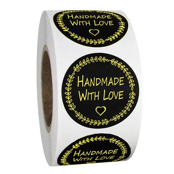 

500Pcs/Roll Sealing Label Decorative StickerHandmade Sticker Kraft Paper Adhesive Sticker For Scrapbooking Stationery Supplies