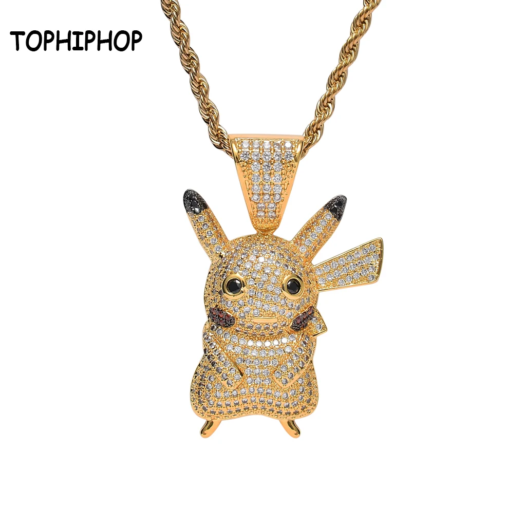 Hip Hop Cartoon Characters Pendant Necklaces AAA Zircon Pendant Necklace