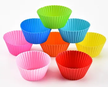 

12pcs/Set Silicone Cake Mold Round Shaped Baking Kitchen Cooking Bakeware Maker DIY Cake Decorating Tools Mold Cupcake