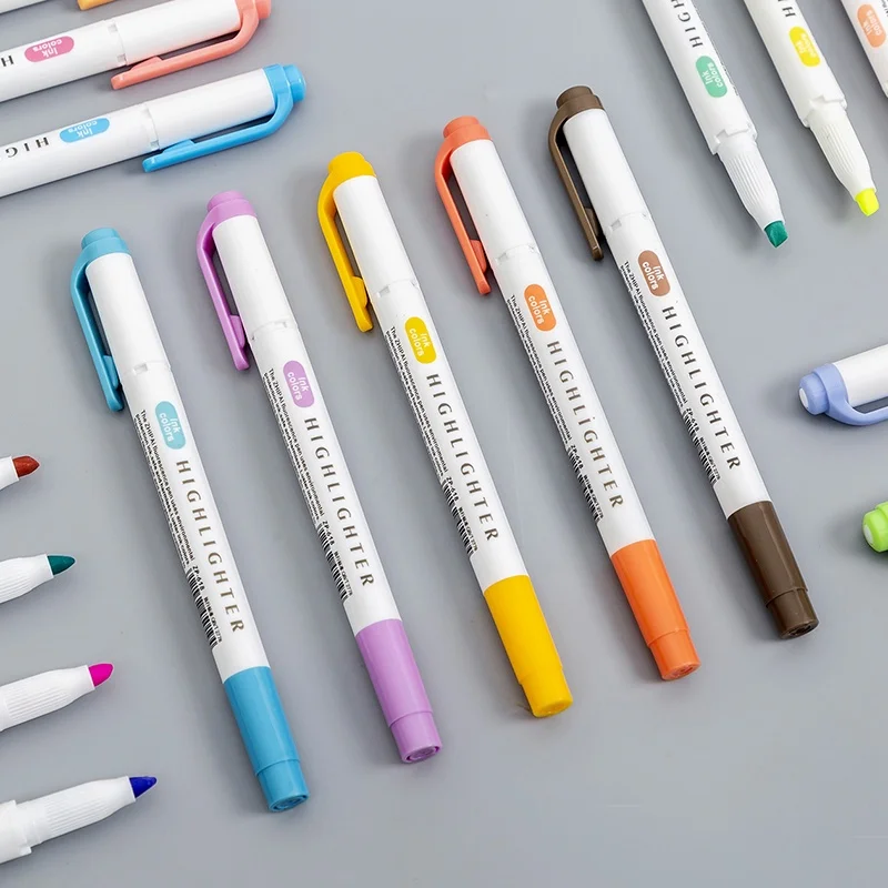 4 Colors/box Fine Glitter Highlighter Pen Set Fluorescent Markers  Highlighters Pens Art Marker Japanese Cute Kawaii Stationery - AliExpress