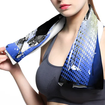 

Ice Hockey Motion Face Towel Cooling ice Utility Enduring Instant Cozy Ice Cold for Enduring Running Jogging Gym