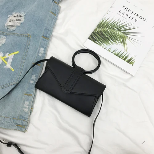 Diagonal Bag Hand Bag Women's 2021 Fashion Simple Designer Handbag Woman Luxury Pu Leather Solid Color Clutch Ladies Black Bag