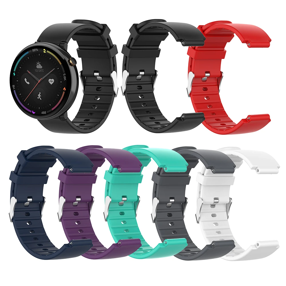 

Smart Watch Accessories Waterproof Watch Band Replacement 22.5mm Silicone Watchband Wrist Strap for Amazfit 2 A1807 BM
