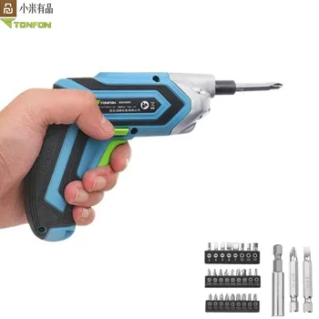 

Original Youpin Tonfon Wireless Electric Cordless Drill Impact Gun Gill Power Screwdriver With Bits 1500mAh Rechargeable Battery