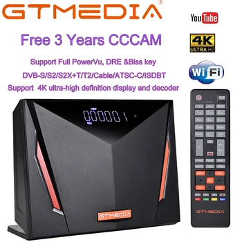 

2020 NEW GTmedia V8 UHD TV Receiver Combo DVB S2 T2 Cable H.265 4K Ultra HD Built in WIFI Cccam GT Media power by Freesat cccam