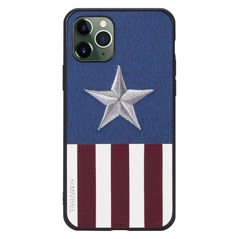 Чехол с принтом Marvel для iPhone 11 Pro Max, Роскошный чехол с вышивкой, Прошитый чехол для Apple iPhone XS XR XS MAX 7/8 Plus - Цвет: CA