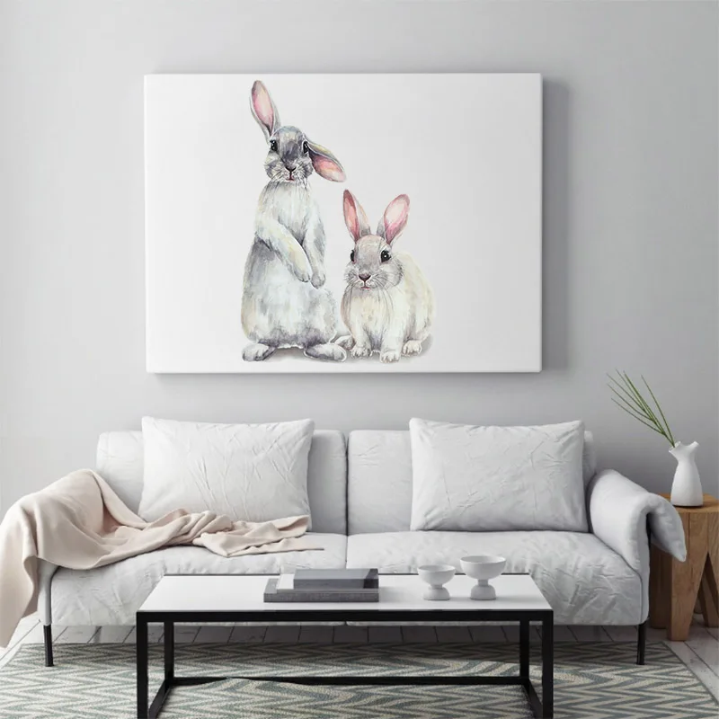 Two Cute Rabbits Wall Sticker for Children