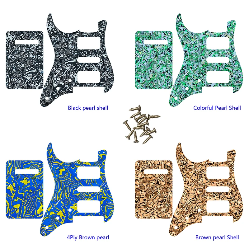 

Защита для гитары-для левой руки US 11 отверстий для винтов Strat с Floyd Rose Tremolo мостом, одиночная царапинная пластина HSH и задняя пластина