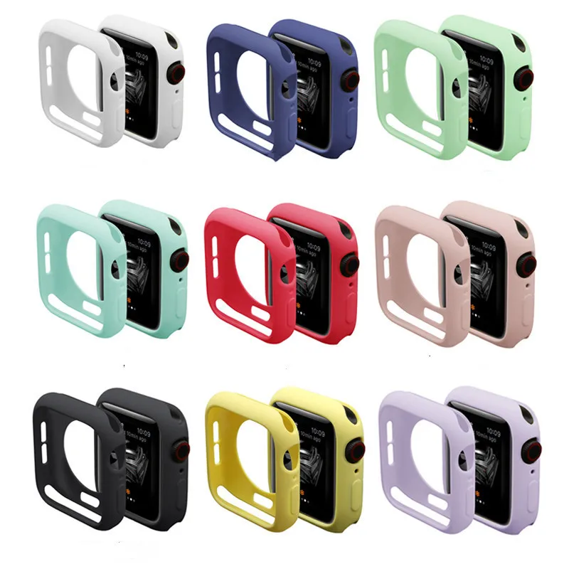 Ремешок для apple watch 5 Чехол 44 мм 40 42 38 Полная защита карамельных цветов мягкий чехол