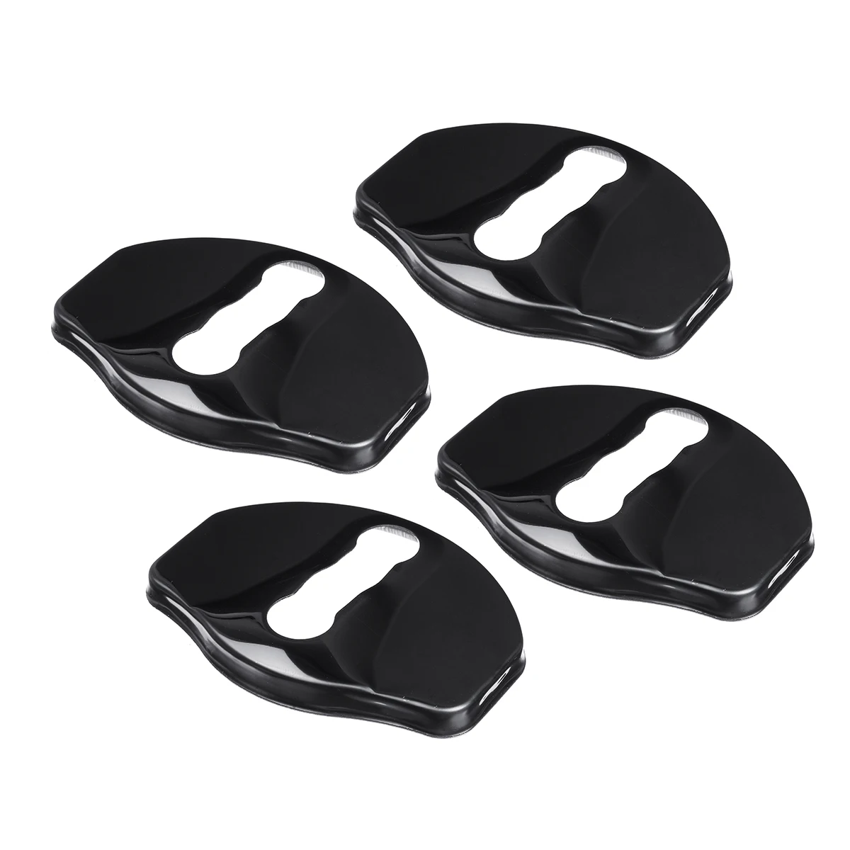 Autoleader 4Pcs/Set Auto Car Door Lock Covers Stainless Steel Car-Styling Interior Protection Trim For Tesla model 3 - Цвет: Черный