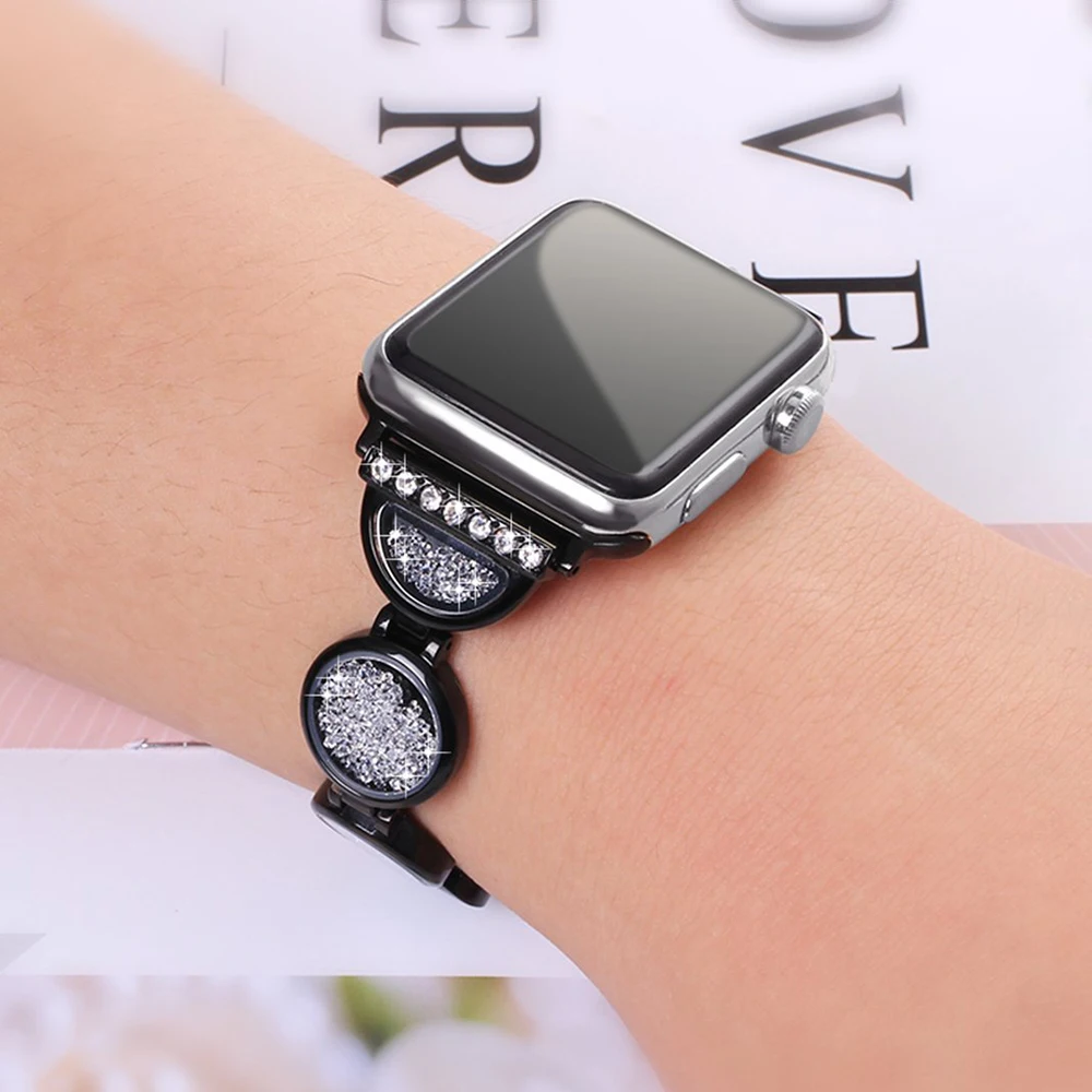 Ремешок для Apple Watch роскошный браслет с драгоценным камнем искусственная кожа