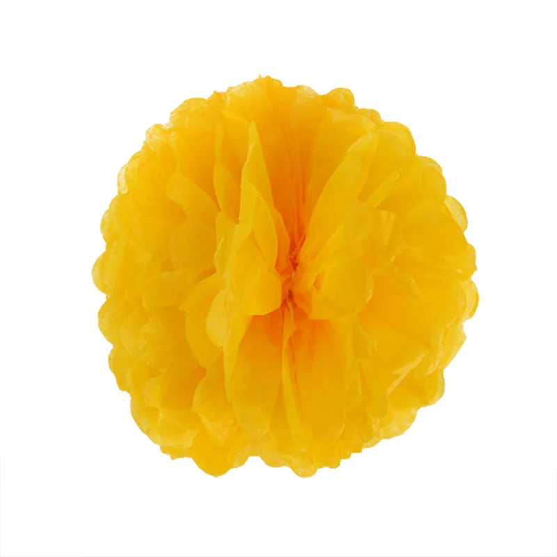 Dark Yellow 5 шт., 10 см, 20 см, 30 см, бумажные помпоны, Цветочные шары для свадебного украшения, товары для дня рождения, бумажные помпоны, домашний декор - Цвет: Dark Yellow