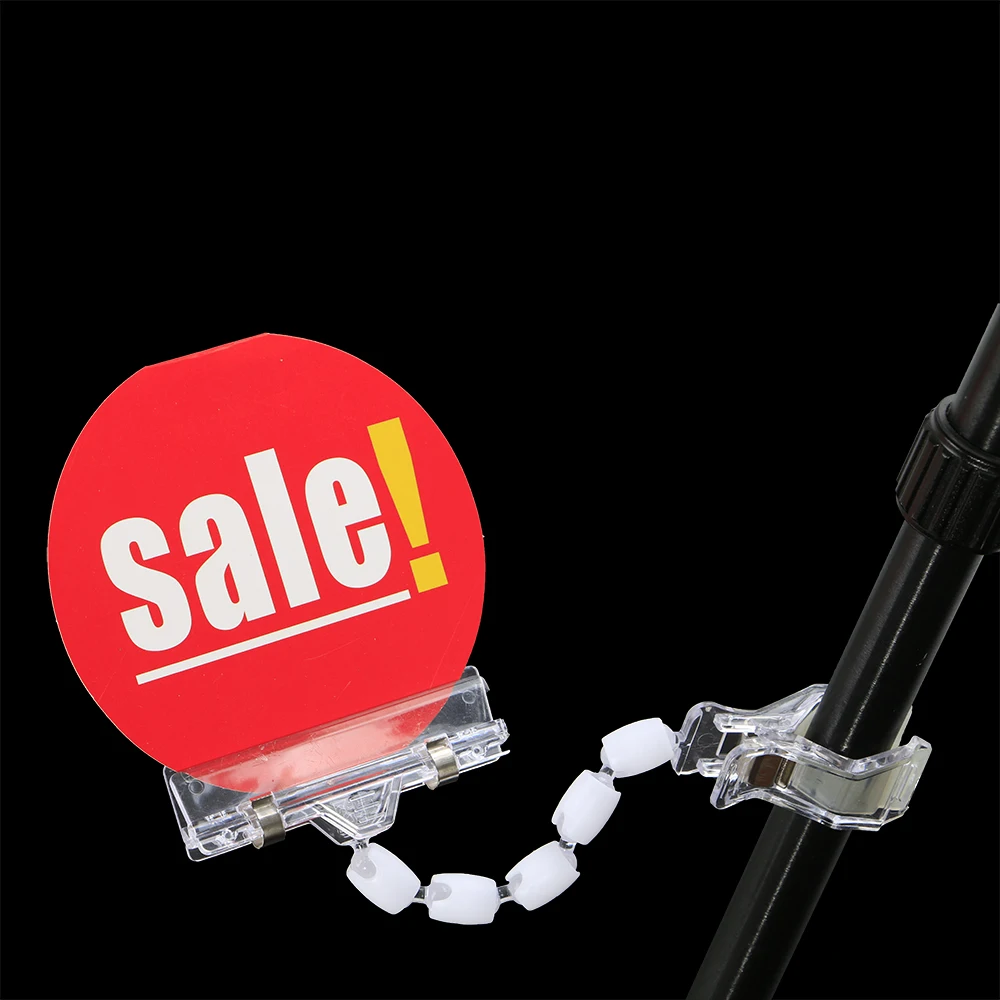 

5 Beads Clip Holder Stand Plastic Shelf Top Pop Universal Double Clamps for Supermarket Price Tag Sign Label Advertising Display