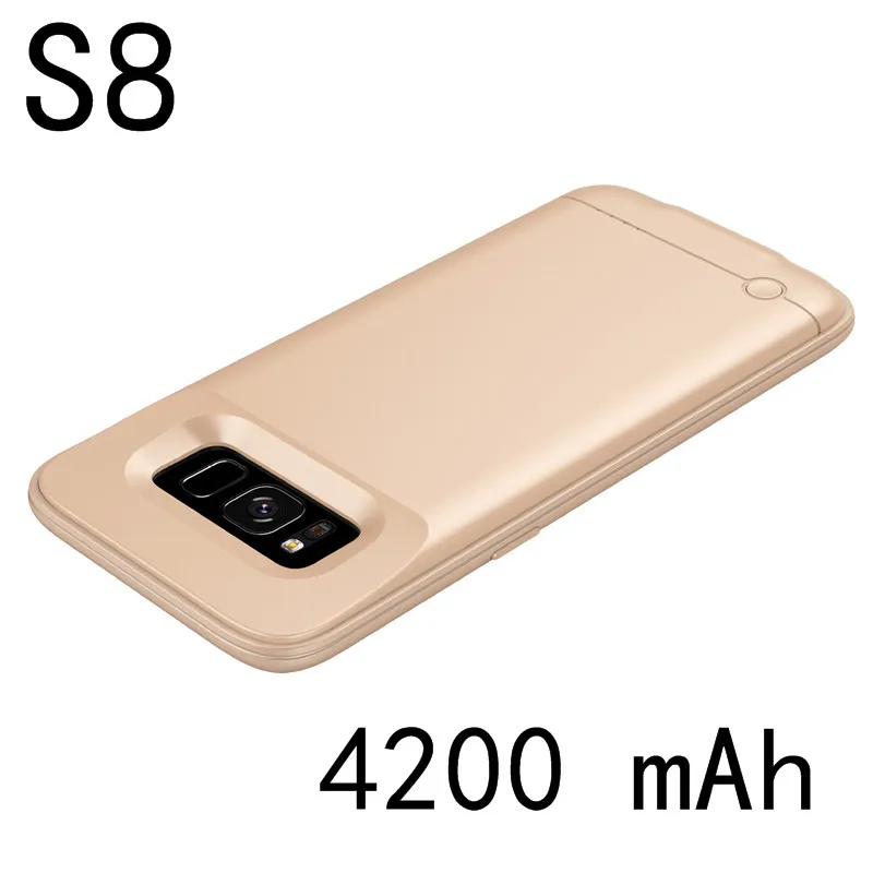 4200/5000mAh S9 Portable Metal Frame Battery Charger Case For Samsung Galaxy S8 S9 Plus Backup Power Bank Case For Samsung S9 S8 - Цвет: S8-Gold