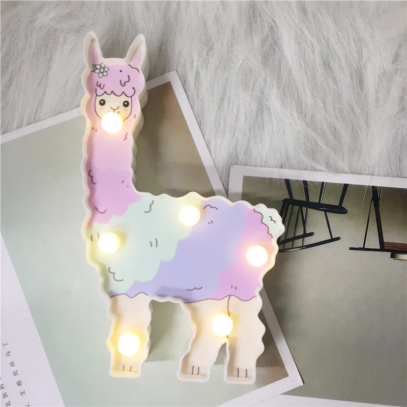 Alpaca Дизайн Альпака Фламинго Единорог лампа 3D ночник милый детский подарок игрушка декоративная лампа для дома Аккумулятор для осветительных приборов мощность Led - Испускаемый цвет: Alpaca