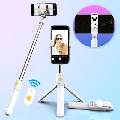 K10-White Bluetooth селфи-палка мини-штатив для iphone/Android/Xiaomi складной ручной пульт дистанционного управления затвором Выдвижной мини-штатив с зеркалом - Цвет: K10-White