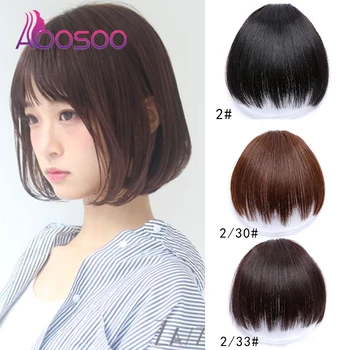 

AOOSOO artificial synthetic seamless bangs Smooth extension ladies high temperature fake bangs, seamless natural bangs