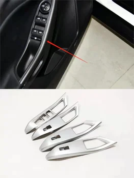 

ABS Matte/Carbon Fiber Door Window glass Lift Control Switch Panel Cover Trim Car Styling accessories For Ford Focus 2018