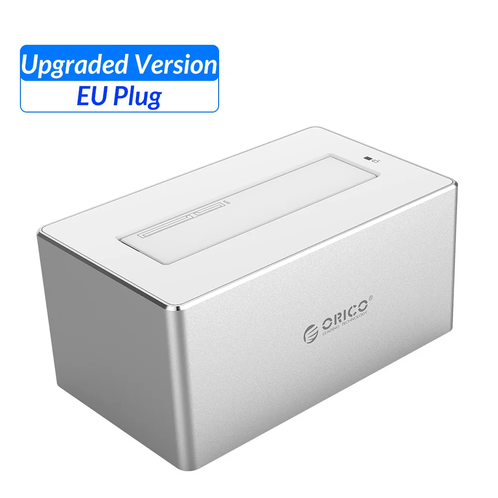 EU Plug New Чехол для жесткого диска ORICO 2,5 3,5 '', док-станция для жесткого диска SATA-USB 3,0, корпус для жесткого диска с поддержкой UASP, алюминиевый чехол для жесткого диска, без инструментов, SSD - Цвет: EU Plug New