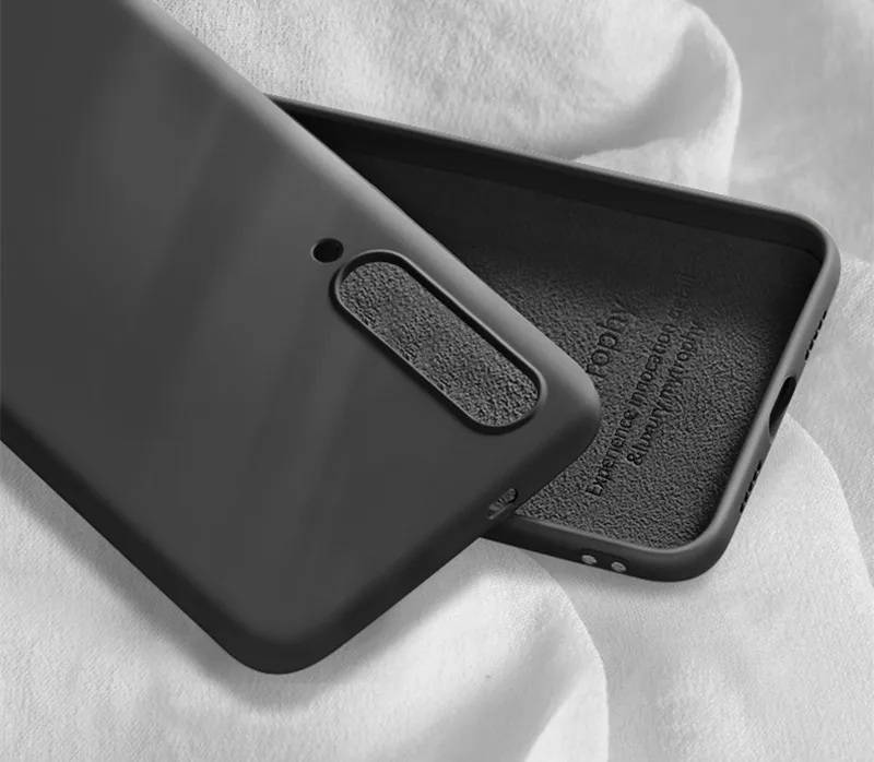 Жидкий силиконовый чехол для Xiaomi Redmi Note 8 7 6 Pro 7A 6A K20 тонкий мягкий чехол для mi 8 lite mi 9t SE 6X Note 5A чехол - Цвет: Black