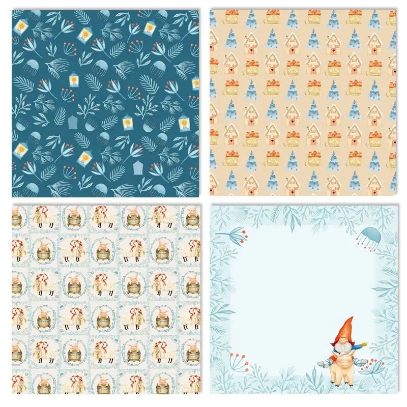 12 Sheets winter christmas Scrapbooking Pads Paper Origami Art Background Paper Card Making DIY Scrapbook Paper Craft C1024