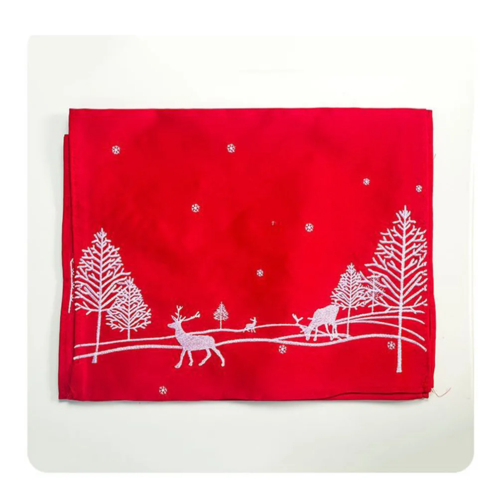 Вышитые Рождественская скатерть ткань накладка олень украшения для домашнего праздника 180*40 см продукт мебель из полиэстера