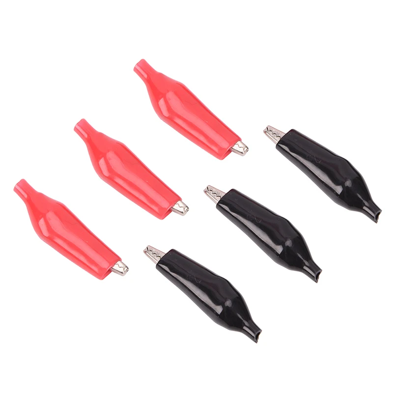 10Pcs/Lot Color Random Small Insulation Boot Metal Alligator Clip Electric Test 28 35 45mm Lead Colorful Small Crocodile Clip