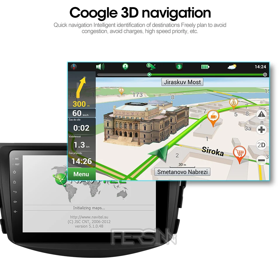 Cheap Fersinny CRAV48060 Octa 8 Core Car DVD GPS Navigation palyer Android 9.0 Car DVD Player for toyota rav4 2007 2008 2009 2010 2011 9