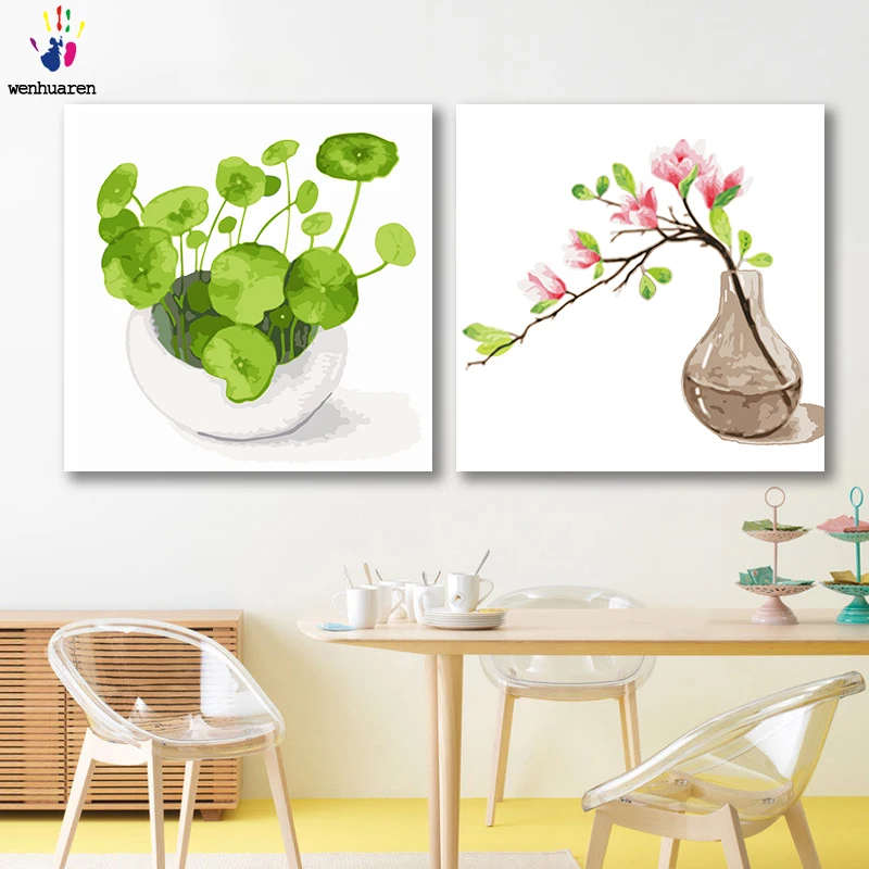 DIY картинки для раскраски по номерам с цветами магнолии компоновка картина