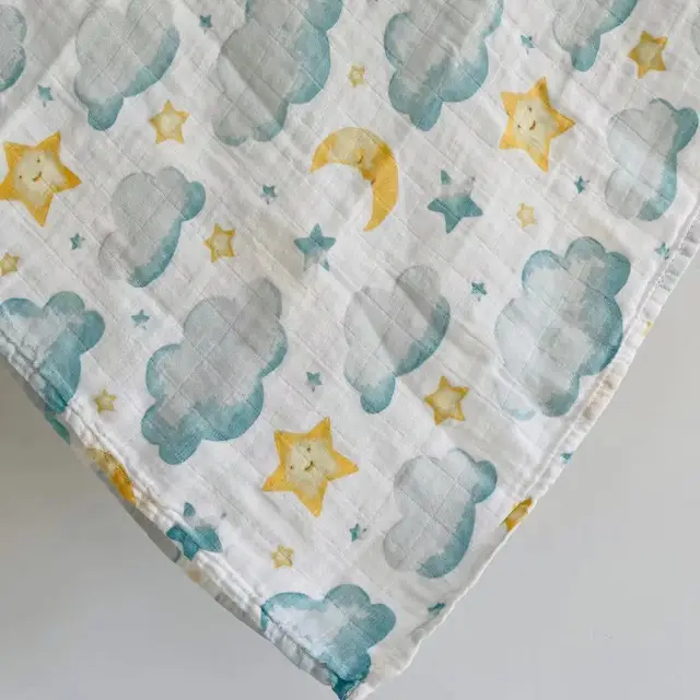 60*60cm Muslin Bamboo Cotton Baby Blanket Baby Newborn Blankets Newborn Swaddle Wrap Burp Cloths Towel Pielucha dropshipping Cloud