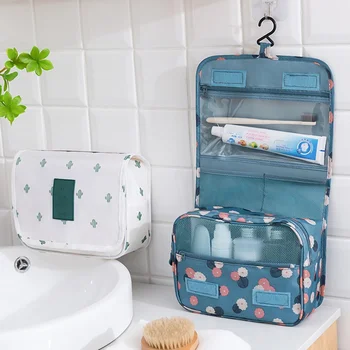 

1 PC Hanging Toiletry Bag Cosmetic Wash Bags Waterproof Women Makeup Bag Zipper Skin Care Large Essentials Organizer Dropship