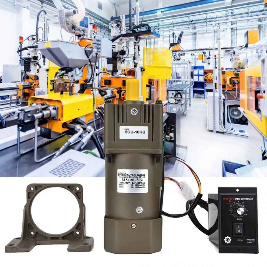 

ac motor Single Phase Asynchronous Gear Motor Adjustable Speed Reversible Gear Motor with Gearbox Controller Bracket