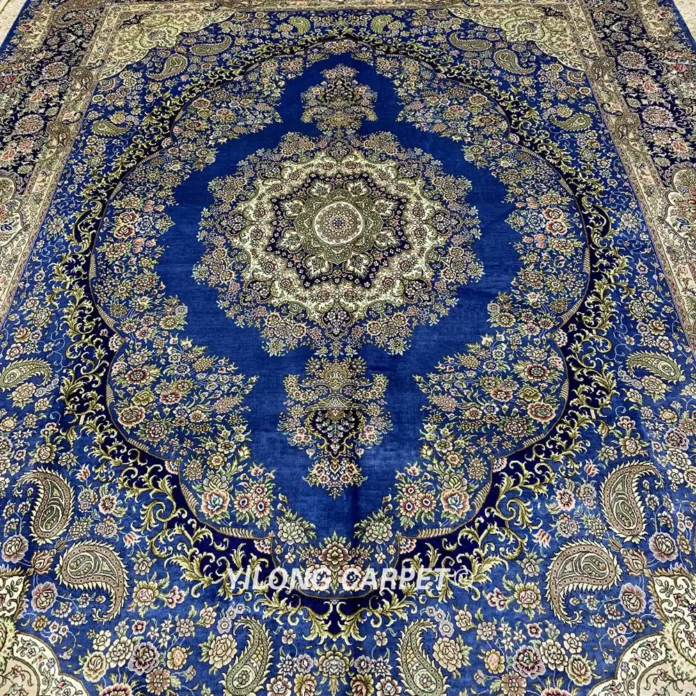 Yilong 8,2 'x11. 2' античный ковер ручной работы, Восточный ковер, темно-синий турецкий ковер(SL194A