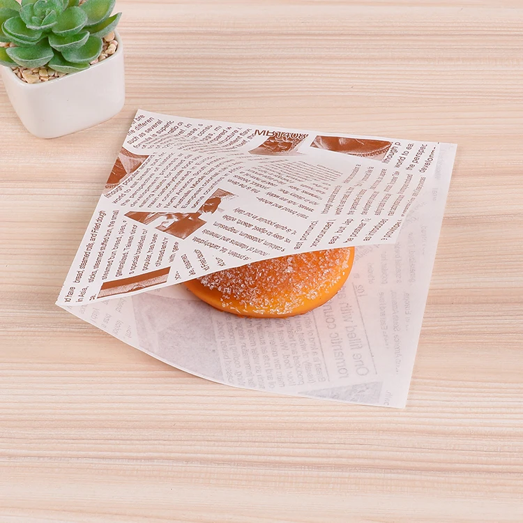 1000 Pcs 15x15 см с тригонометрическими фигурами из крафт-бумаги Бумага сумка пончики сэндвич сумки для упаковочная машина для хлеба на Еда Упаковочные пакеты, белого и коричневого цветов по индивидуальному заказу - Цвет: Newspaper