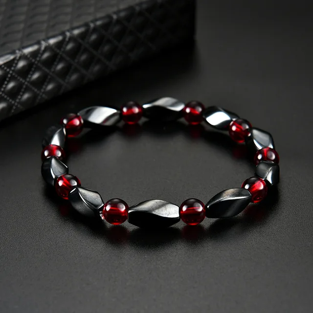 Fashion Energy Hematite Magnetic Bracelets Men Nature Silver color Hematite Charm Bracelets for Women High Polish Energy Jewelry 3
