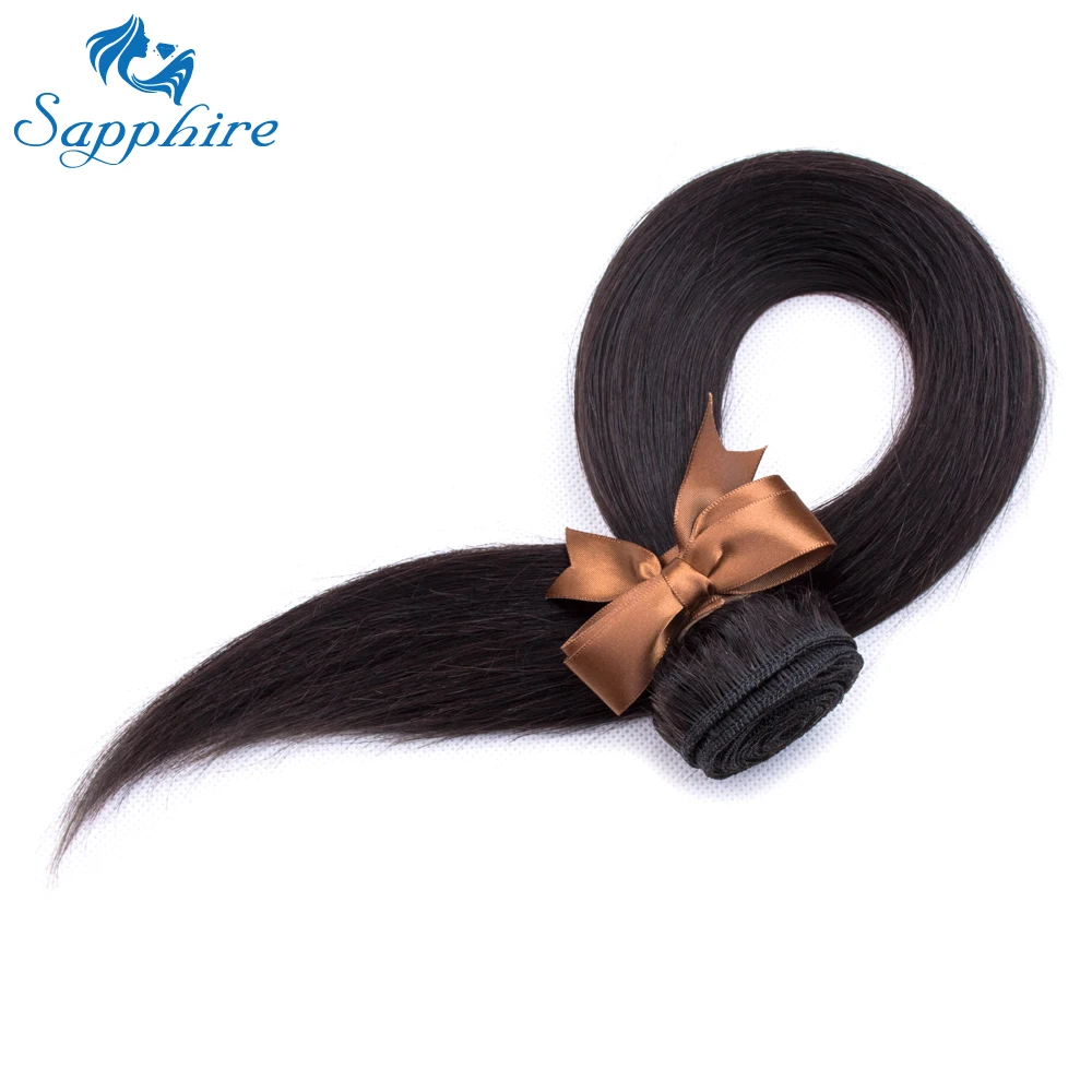 Сапфировые бразильские человеческие волосы remy Weave 3 пучка прямые натуральные черные цветные пучки "-24" штук