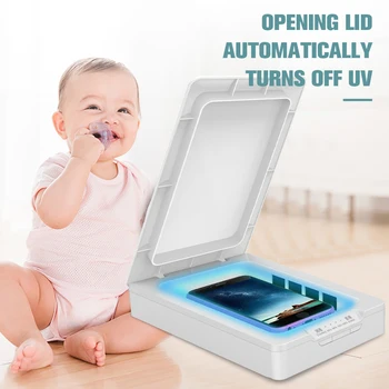 

Portable Masks Phone UV Watch masks sterilizer Cleaner Box with USB Charging Port Aromatherapy sterilization box for Office home