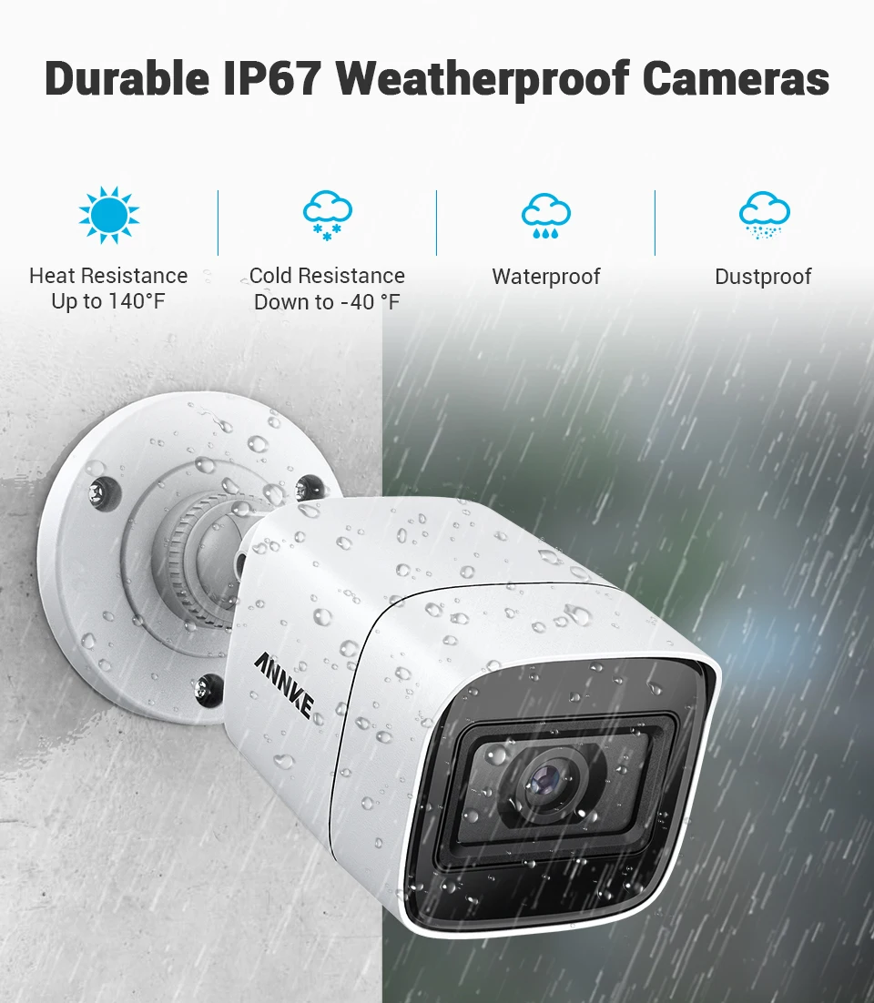 ANNKE 4K HD ультра прозрачная 8CH охранного видеонаблюдения Системы H.265+ DVR с 4X8X8 Мп ИК на открытом воздухе для любых погодных условий CCTV Камеры Скрытого видеонаблюдения комплект