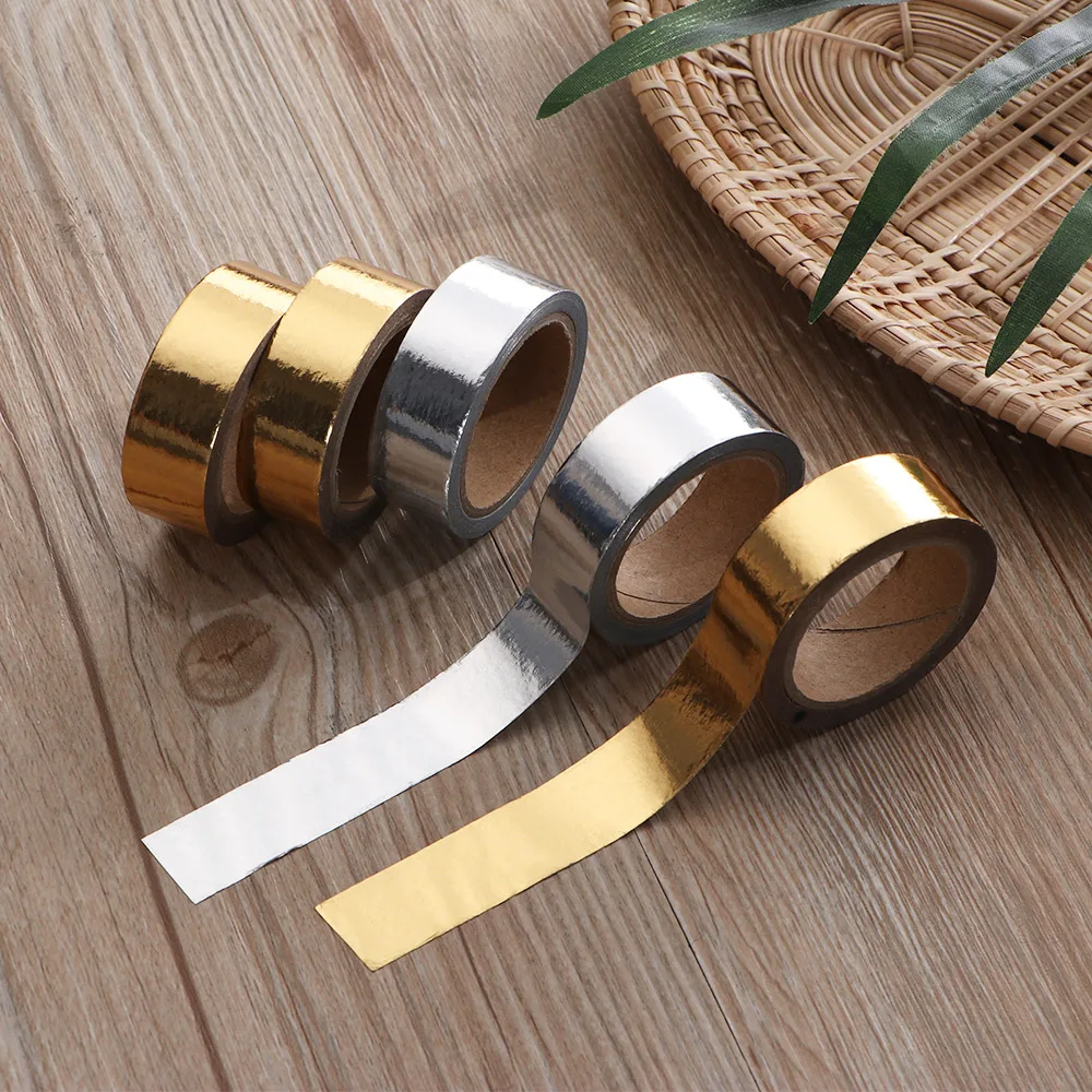 Горячая 1 рулон золотой и серебряный цвет лента для штамповки DIY клейкая